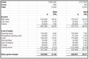 profit and loss dairy